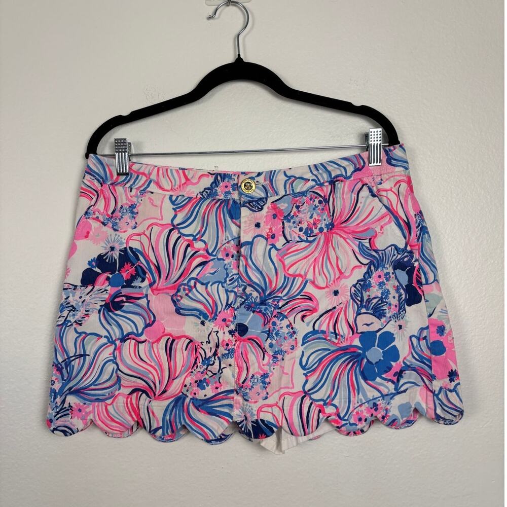 Lilly Pulitzer Colette Floral Scalloped Hem Skort 10